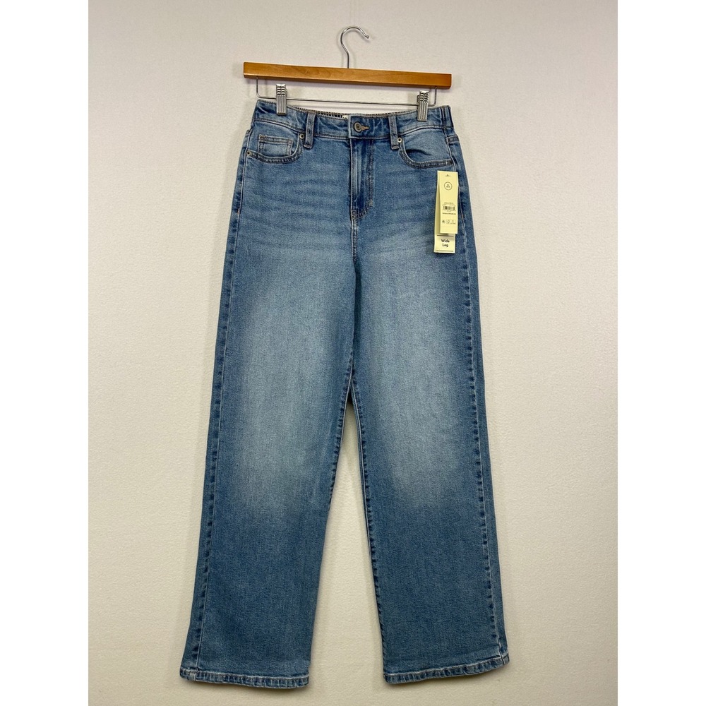Y2K Star Patch‎ NWT No Boundaries XS Blue Studded Baggy Wide Leg Jeans